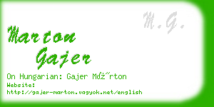 marton gajer business card